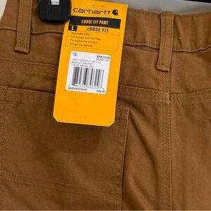 Carhartt Brown Utility Pants with Plaid Detail